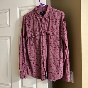 Mens long sleeve shirt with two pockets, cotton.